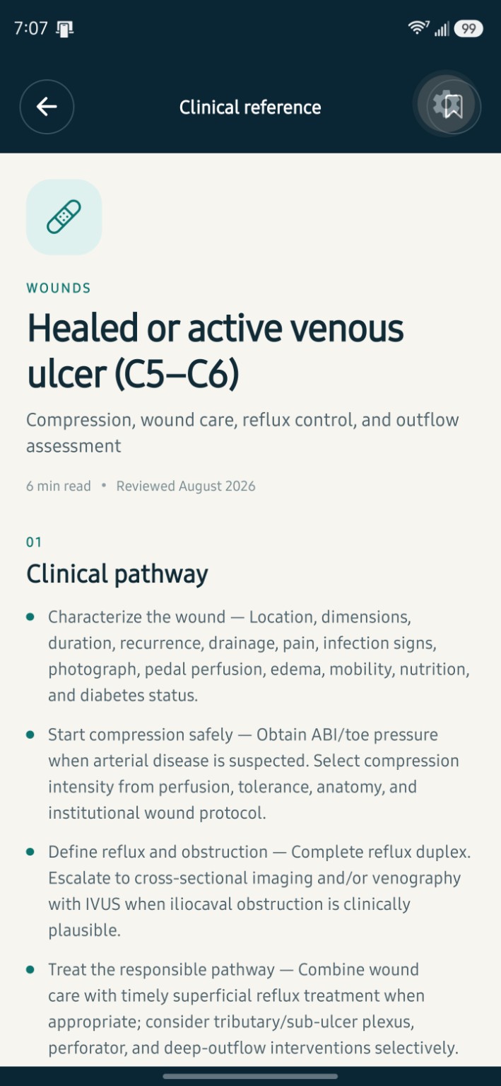 Sterling Vascular venous ulcer reference on Android